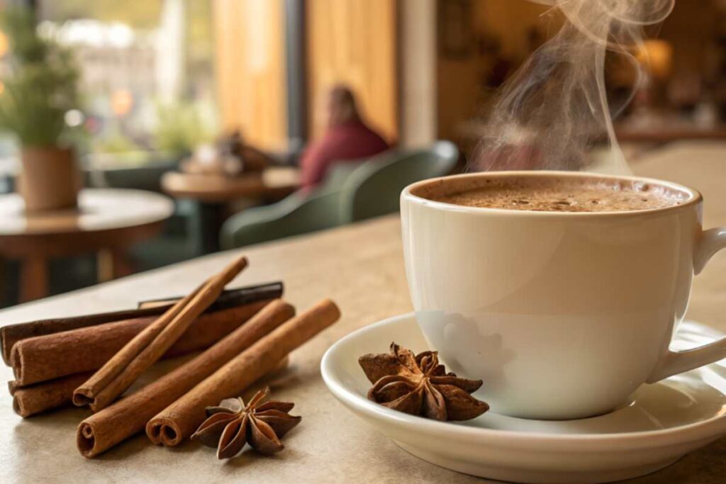 Caffè caldo e stecche di cannella