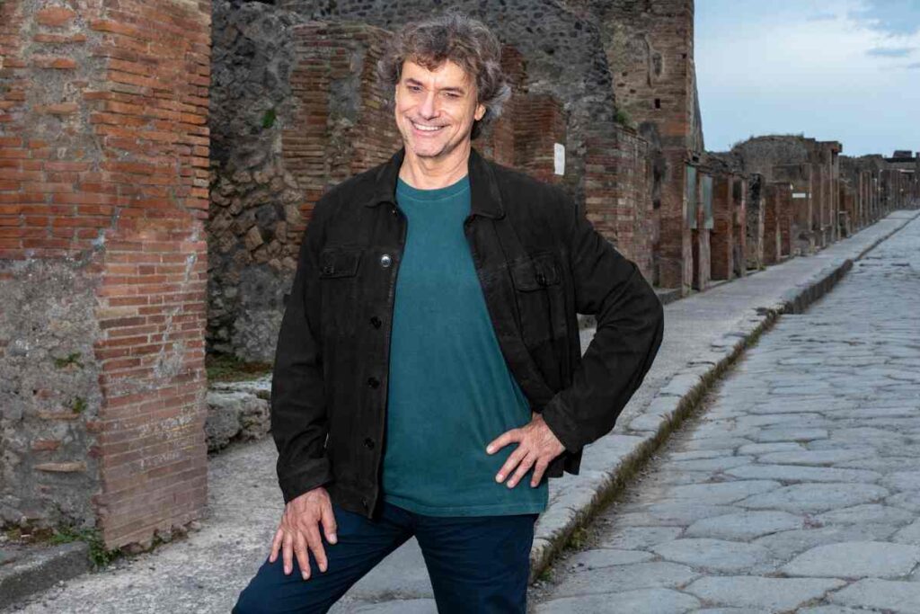 alberto angela sul set di pompei