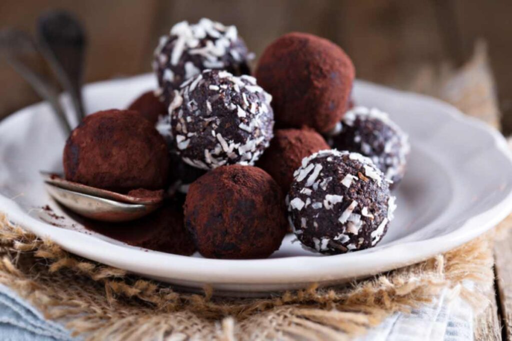 palline al cioccolato senza cottura
