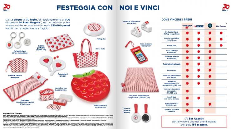 volantino esselunga con in evidenza i premi che si possono vincere