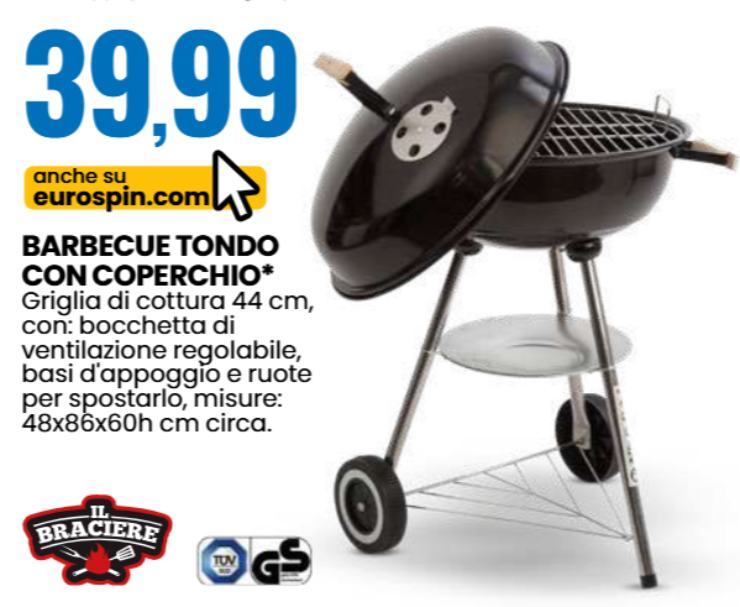 barbecue tondo con coperchio