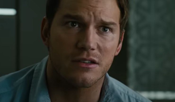 chris pratt in una scena di passengers