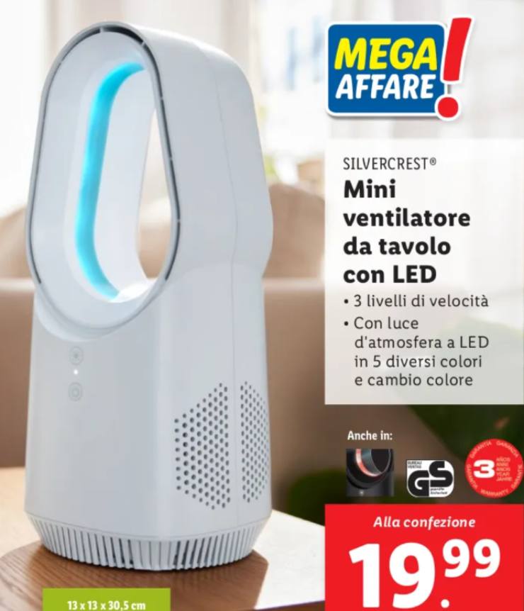 mini ventilatore da tavolo