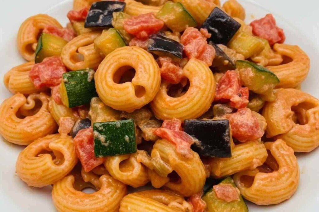 pasta alla pecorara con pancetta e verdure