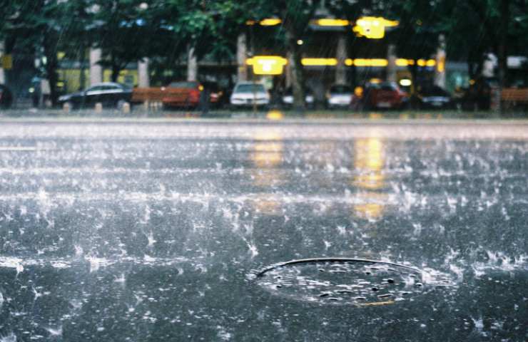 Una grandinata in centro abitato
