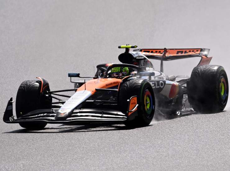 Norris in pista a Silverstone