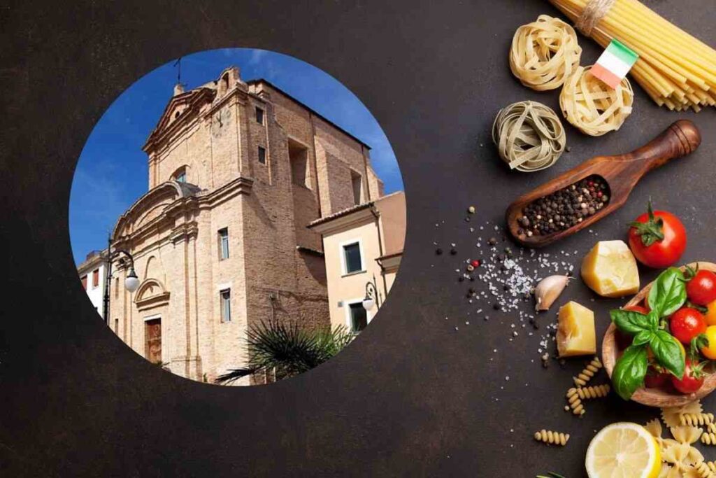 cibo e nel cerchietto un palazzo