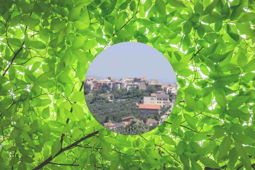 natura e borgo nel cerchietto