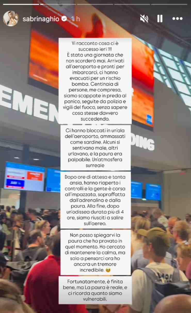 ig story di sabrina ghio su instagram