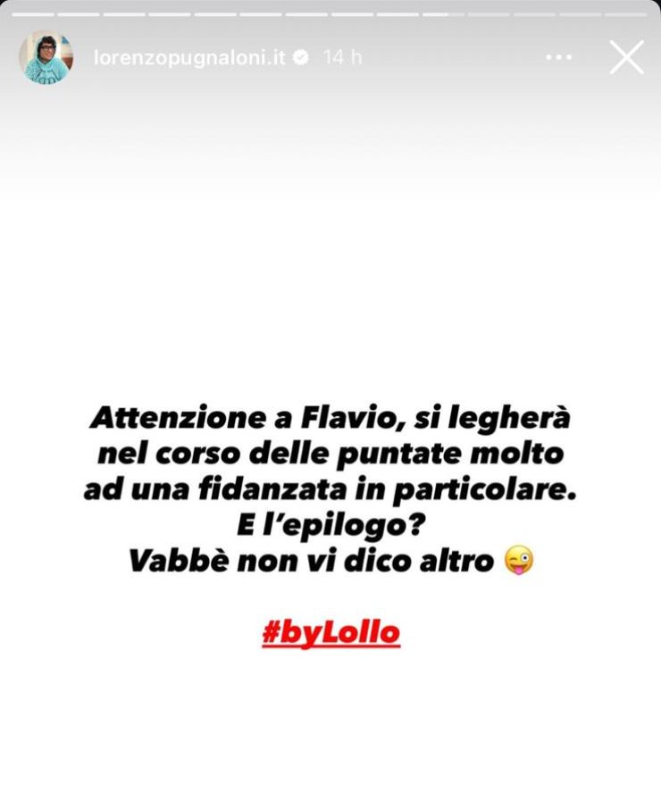 ig story di lorenzo pugnaloni su instagram