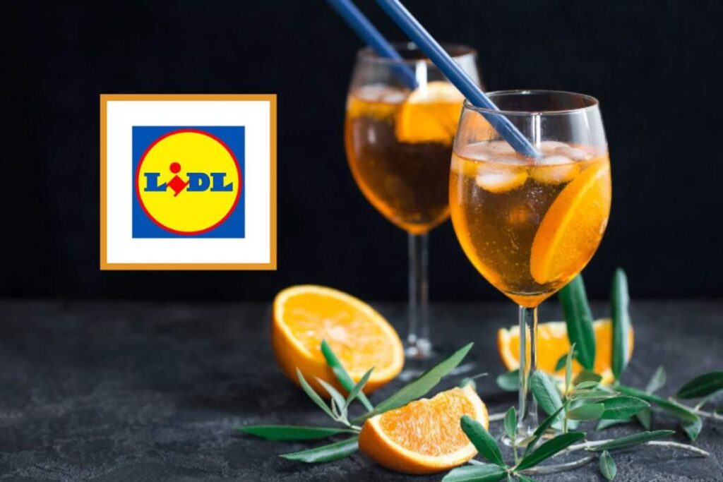 due cocktail con attorno delle fette di arancia e logo lidl