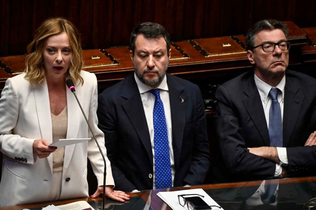 Meloni, Salvini e Giorgetti