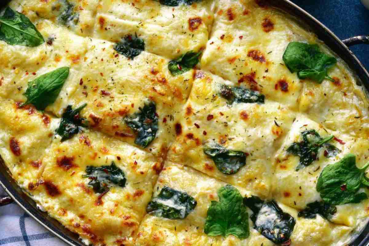 timballo in bianco nella teglia