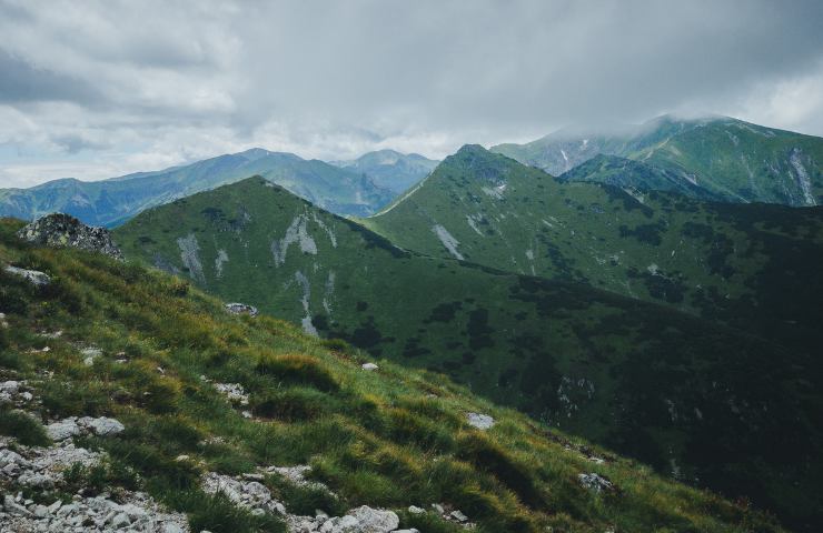 Maltempo in un'area di montagna