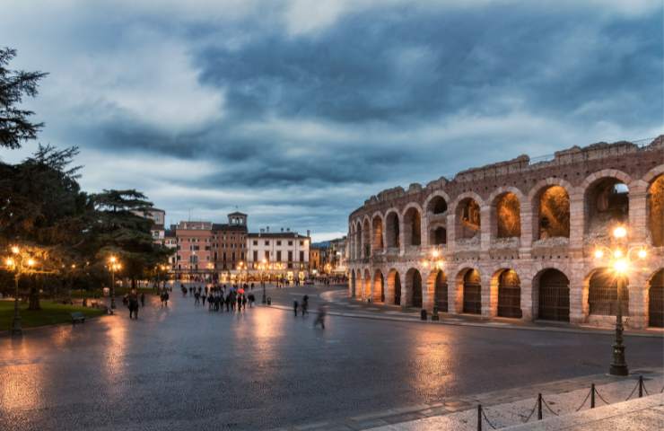 Una serata piovosa a Verona