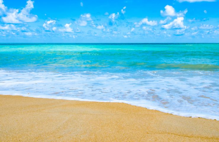 Una spiaggia ed il mare in una giornata serena