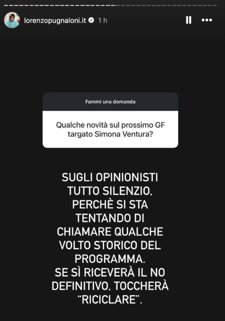 storia instagram di lorenzo pugnaloni 
