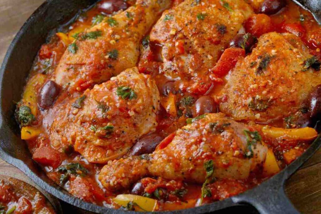 coniglio alla cacciatora in padella