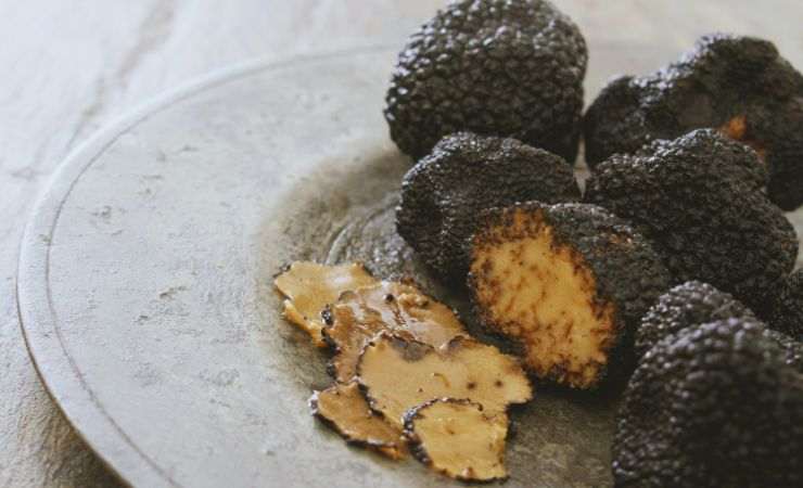 tartufo tagliato su un piatto