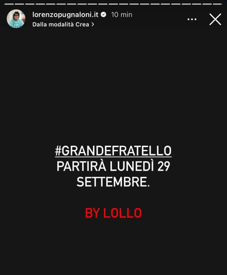 ig story di lorenzo pugnaloni sul gf 