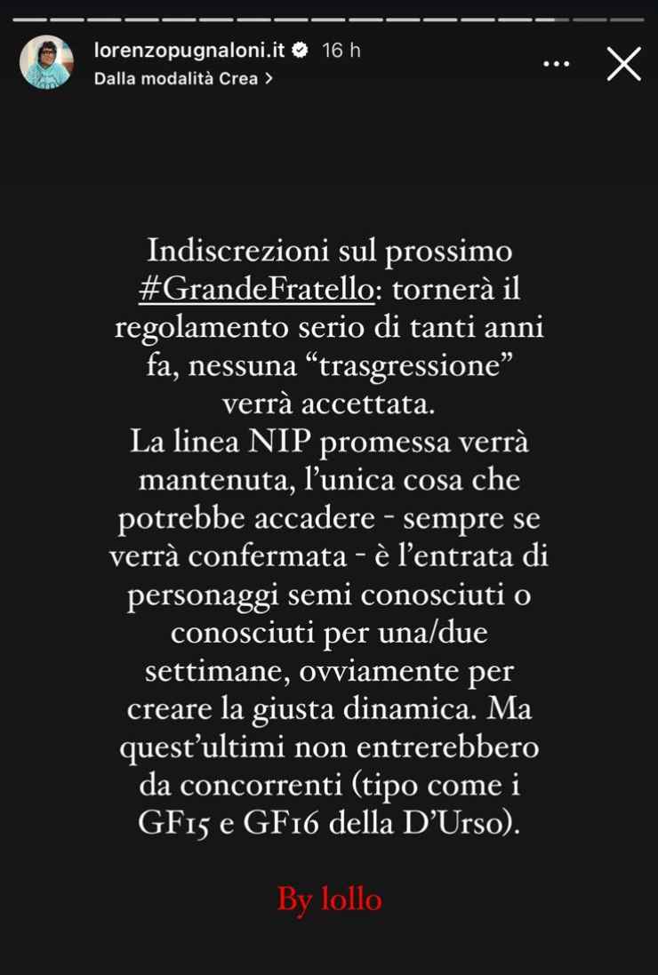 ig story di lorenzo pugnaloni 