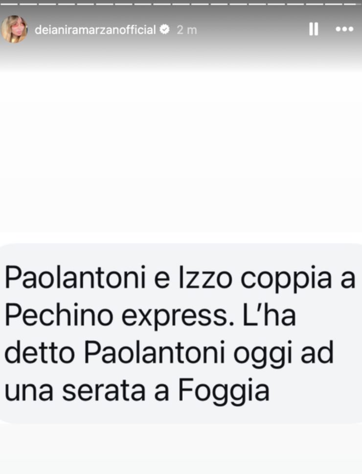 ig story di deianira marzano