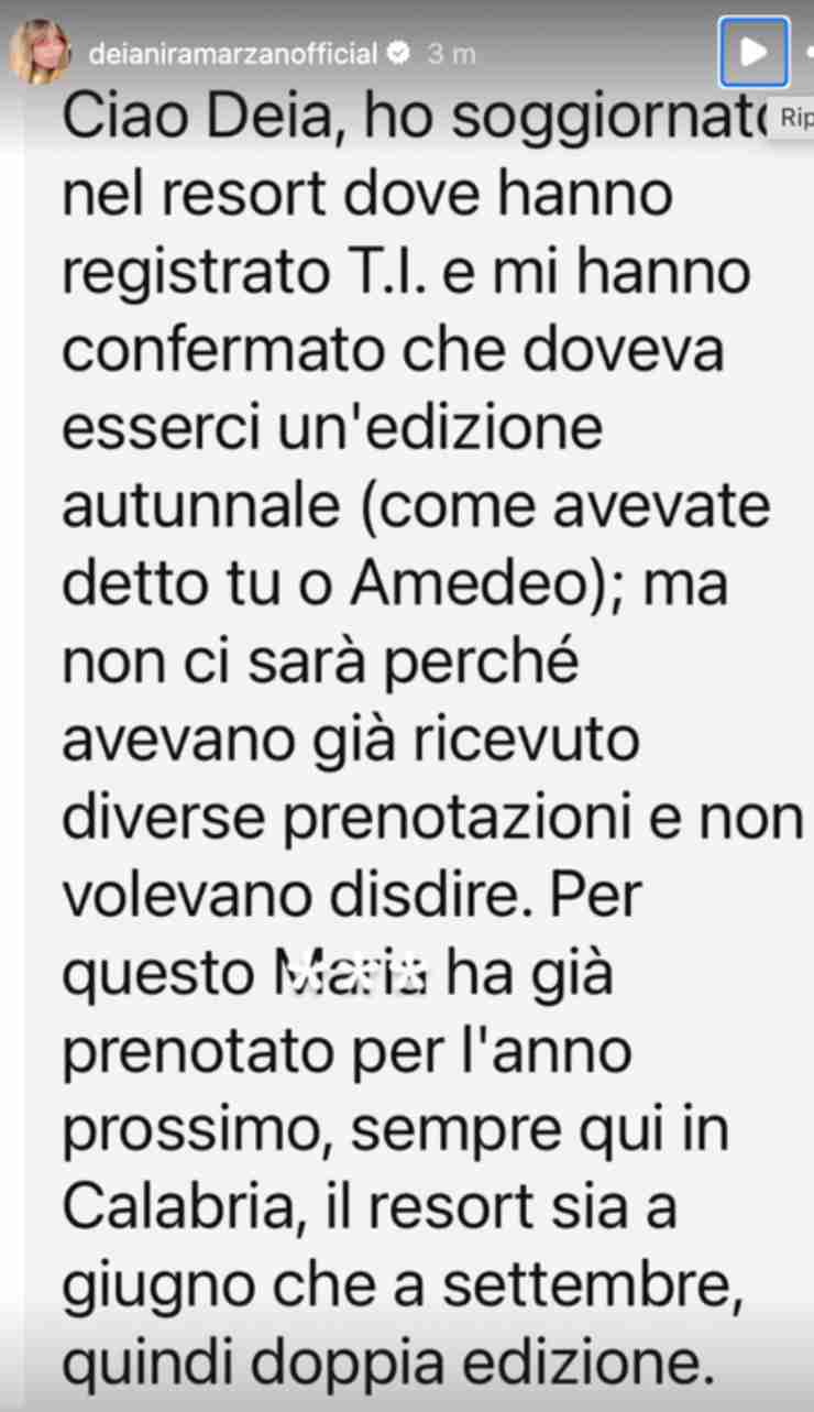 ig story di deianira marzano