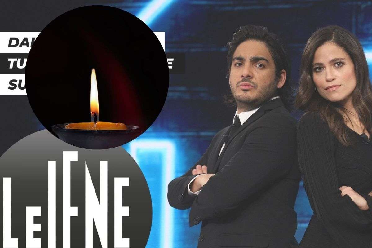 max angioni e veronica gentili con il logo delle iene e una candela