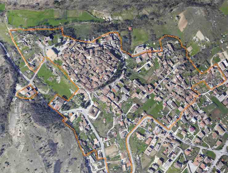 mappa di città vista dall'alto