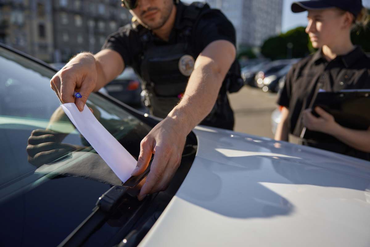 polizia che fa la multa