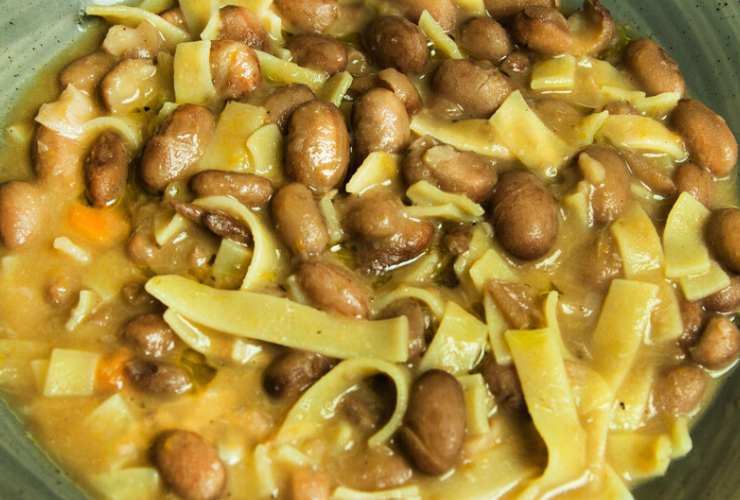 sagne e fagioli appena cotti