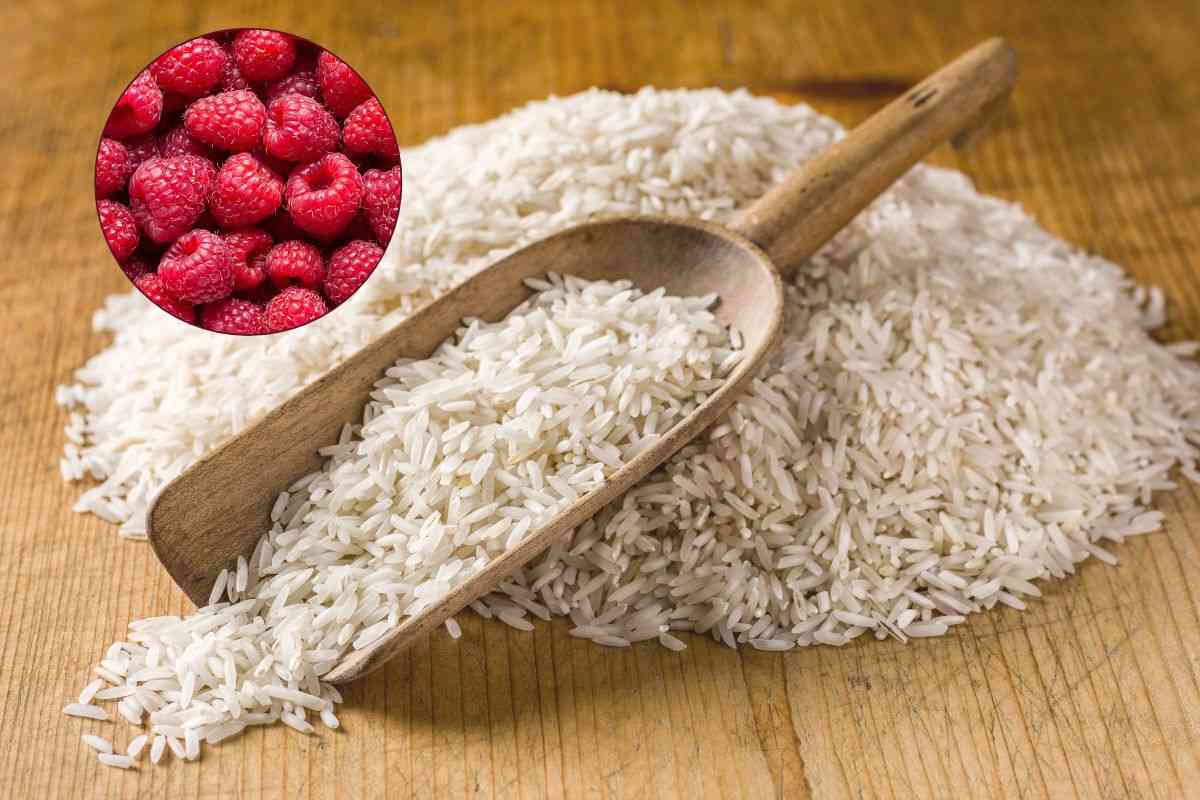 riso bianco e lampone
