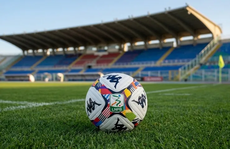 Pallone ufficiale Serie B Kappa sul prato dello Stadio Adriatico di Pescara.