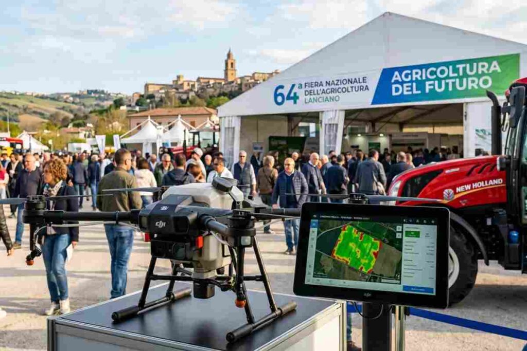 Drone agricolo e monitor smart farming alla 64ª Fiera Nazionale dell'Agricoltura di Lanciano 2026 Abruzzo.
