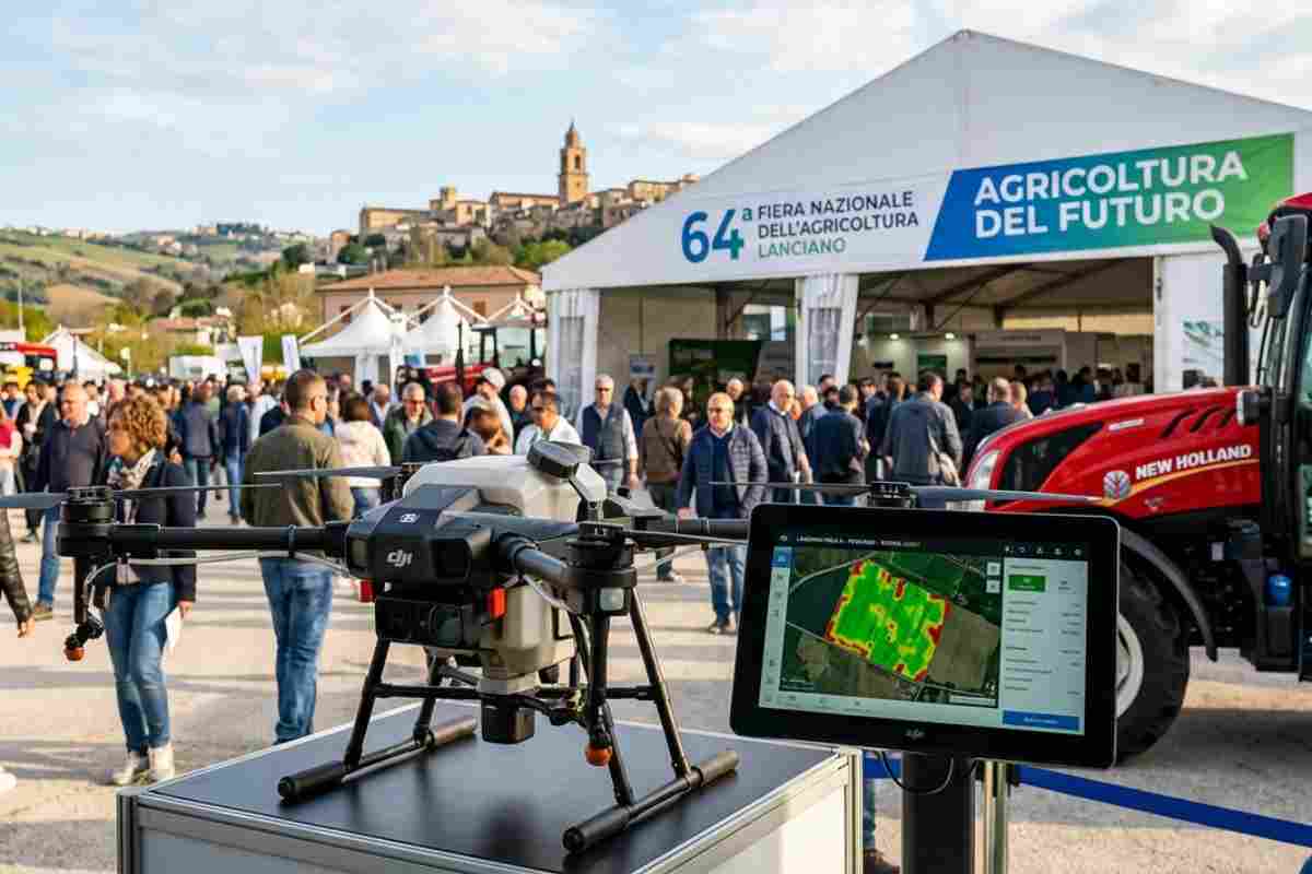 Drone agricolo e monitor smart farming alla 64ª Fiera Nazionale dell'Agricoltura di Lanciano 2026 Abruzzo.
